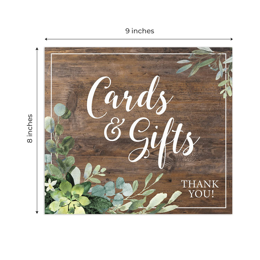 Lush Greenery Cards And Gifts Sign / 8' X 9' Rustic Wedding Sign/Lush Greenery Table Top Sign/Wedding Anniversary Reunion Sign