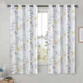 Beauoop Full Blackout Window Curtain Panels Floral Botanical Print Room Darkening Thermal Insulated Energy Efficient Drapes Leaf