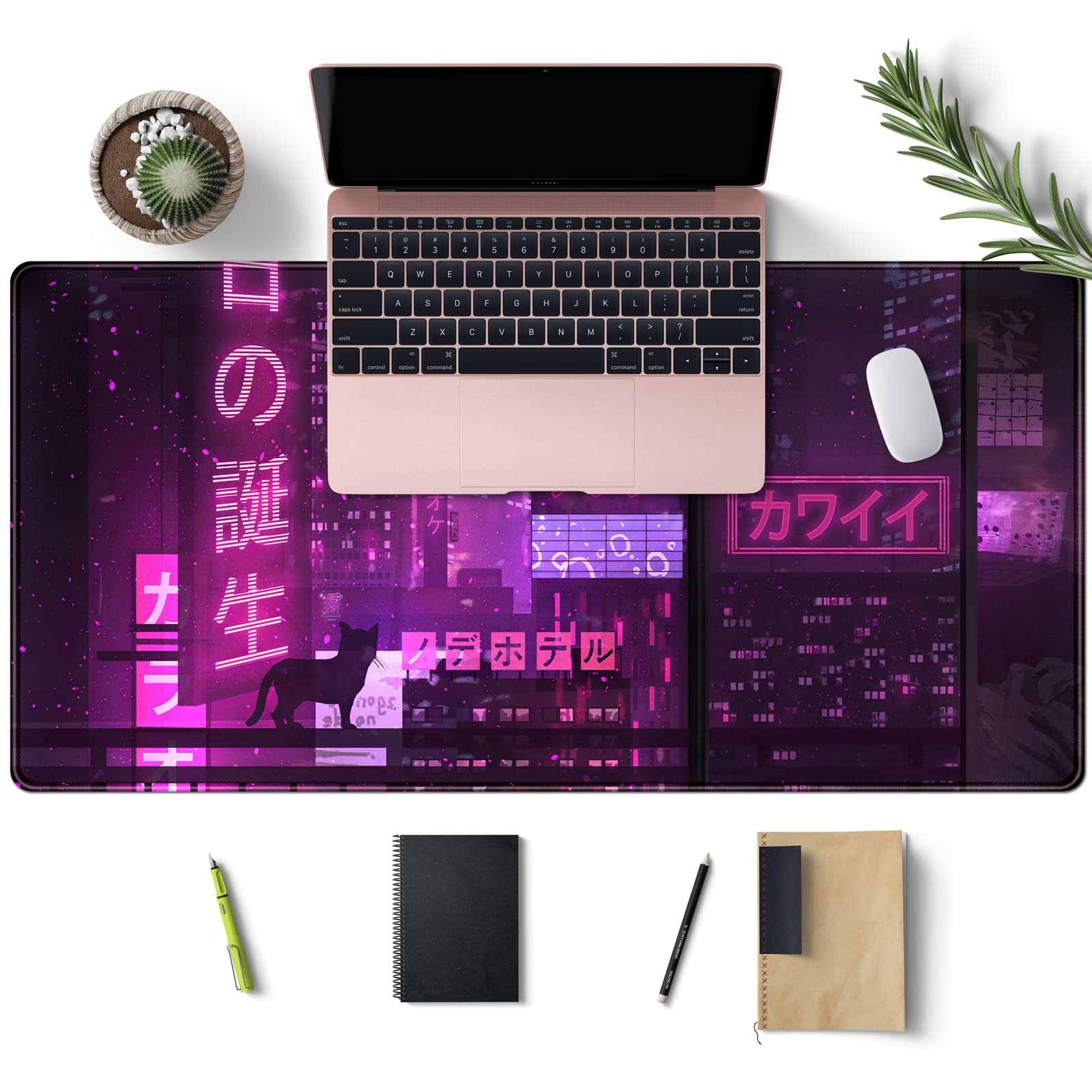 Purple Gaming Mousepad Japanese Desk Mat Xxl Extended Anime Cool Large Mouse Pad Keyboard Mouse Mat Desk Pad For Computer Laptop