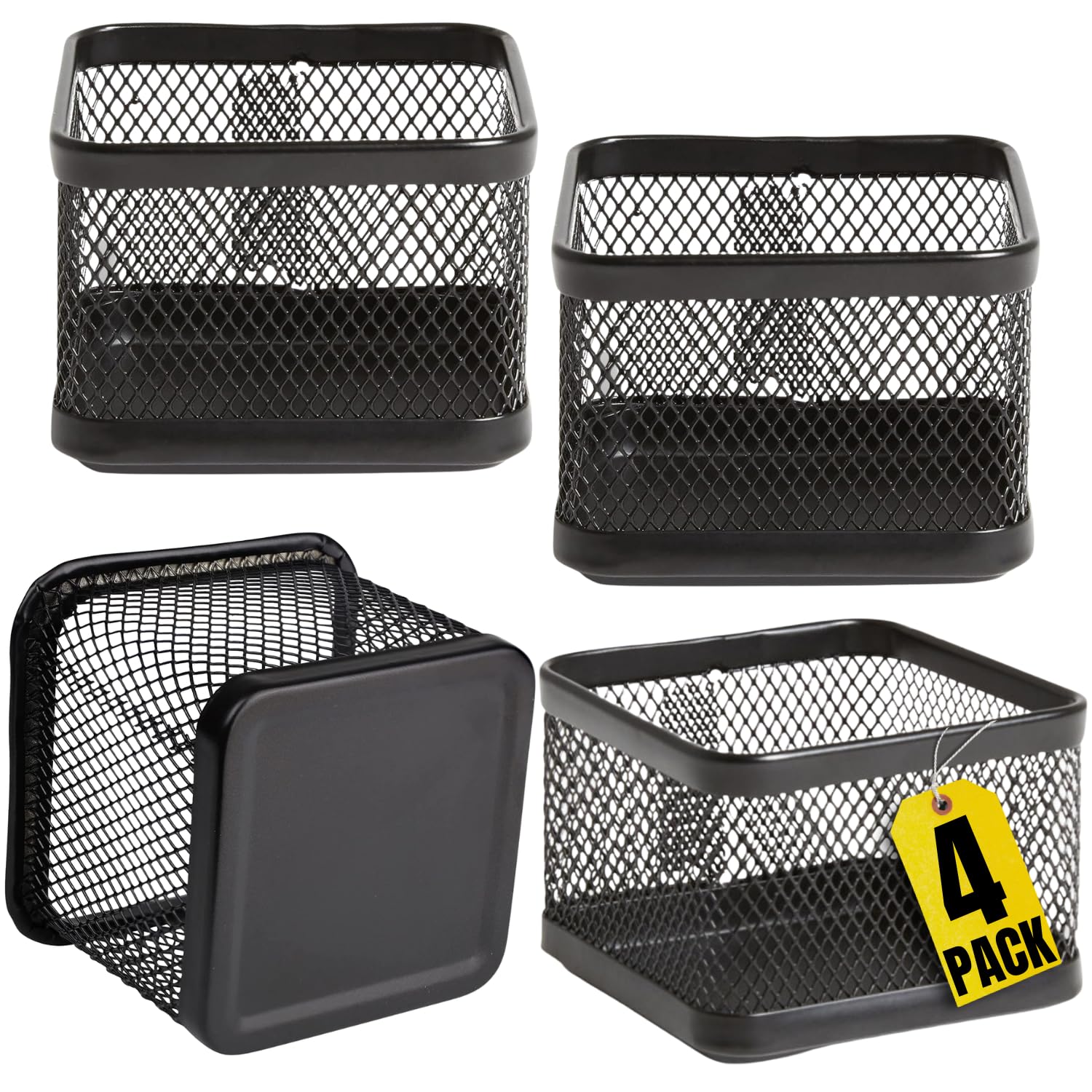 1Intheoffice Mesh Paperclip Holder For Desk, Paperclip Holder Desk Accessories Holder(4 Pack)