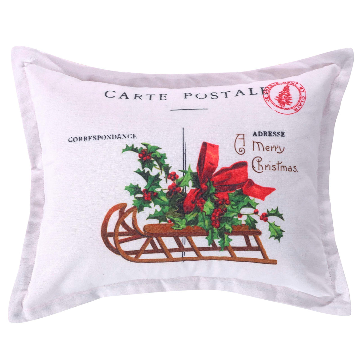 Levtex Home - Yuletide - Christmas Decorative Pillow (12X24In.) - Merry - Red, Gold, White