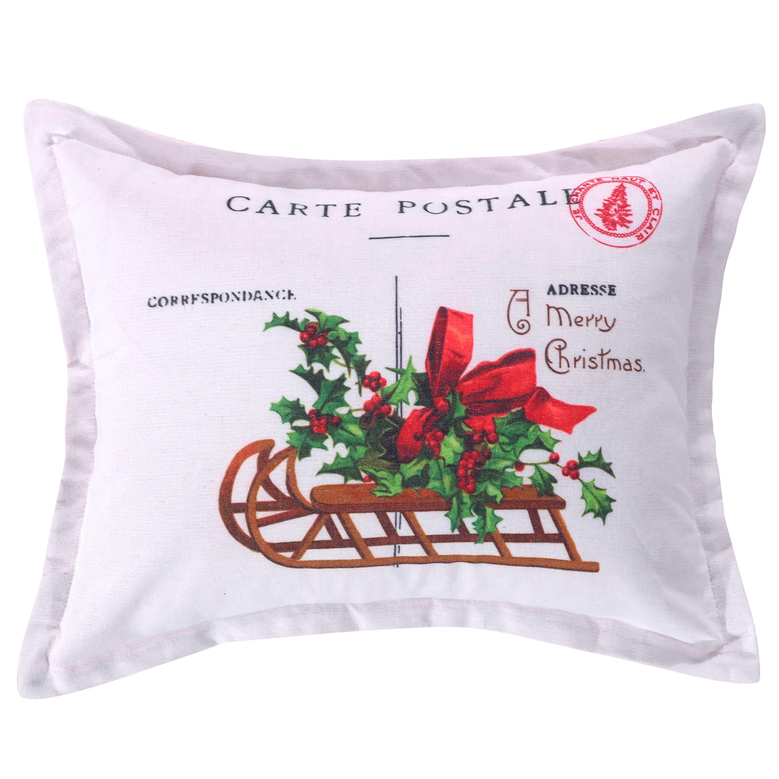 Levtex Home - Yuletide - Christmas Decorative Pillow (12X24In.) - Merry - Red, Gold, White