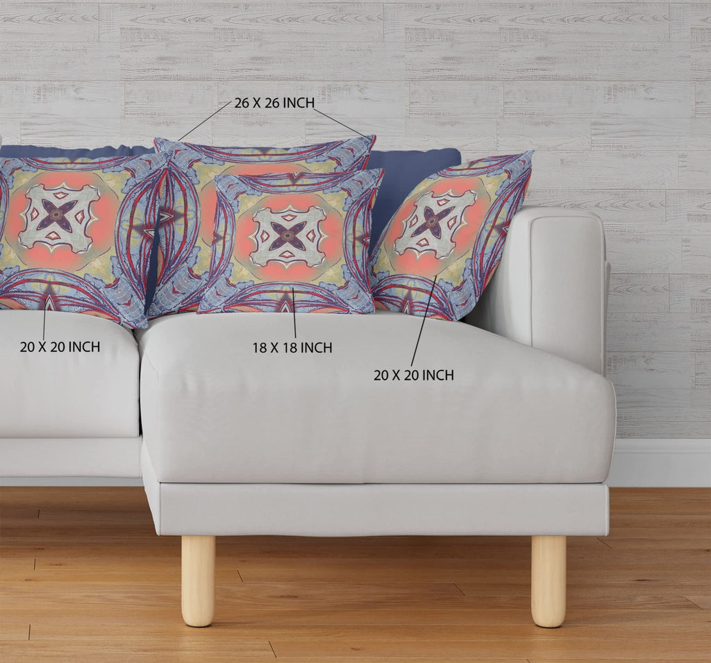 HomeRoots 18â€ Purple Orange Geo Tribal Suede Throw Pillow