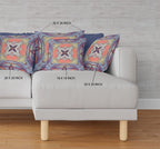 HomeRoots 18â€ Purple Orange Geo Tribal Suede Throw Pillow