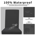 Easy-Going 100% Waterproof Dining Room Chair Cover Set Of 8, Stretch Jacquard Parson Chair Slipcover Removable Washable Chair Protector For Home, Restaurant, Banquet (Xlarge, Dark Gray)