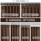 Cocoa Brown Linen Back Tab Curtains 120 Inches Extra Long Ceiling To Floor For Villa Living Room - 2 Panels Hooks Belt Pinch Pleated Easy Sliding Curtains Light Filtering Semi Sheer Drapres 52' X 120'