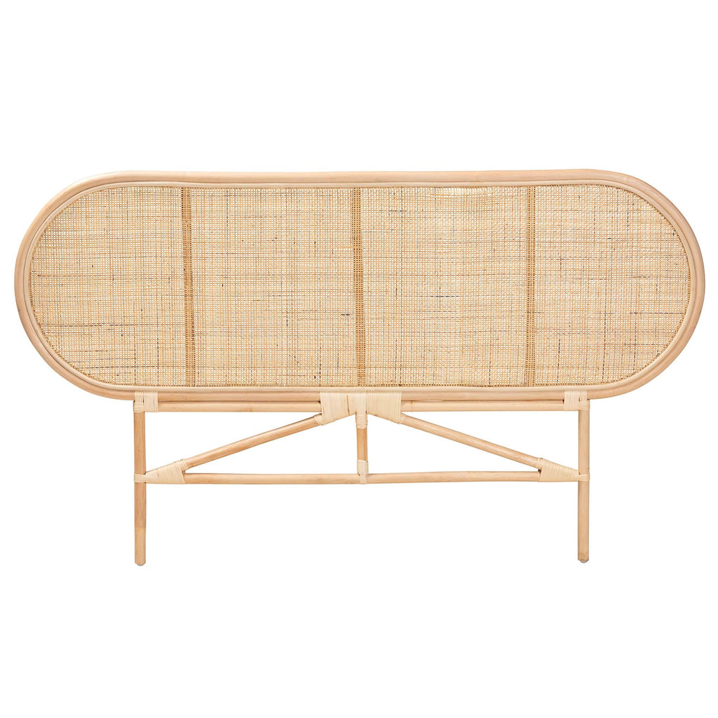 Baxton Studio Reegan Natural Rattan Headboard, Queen