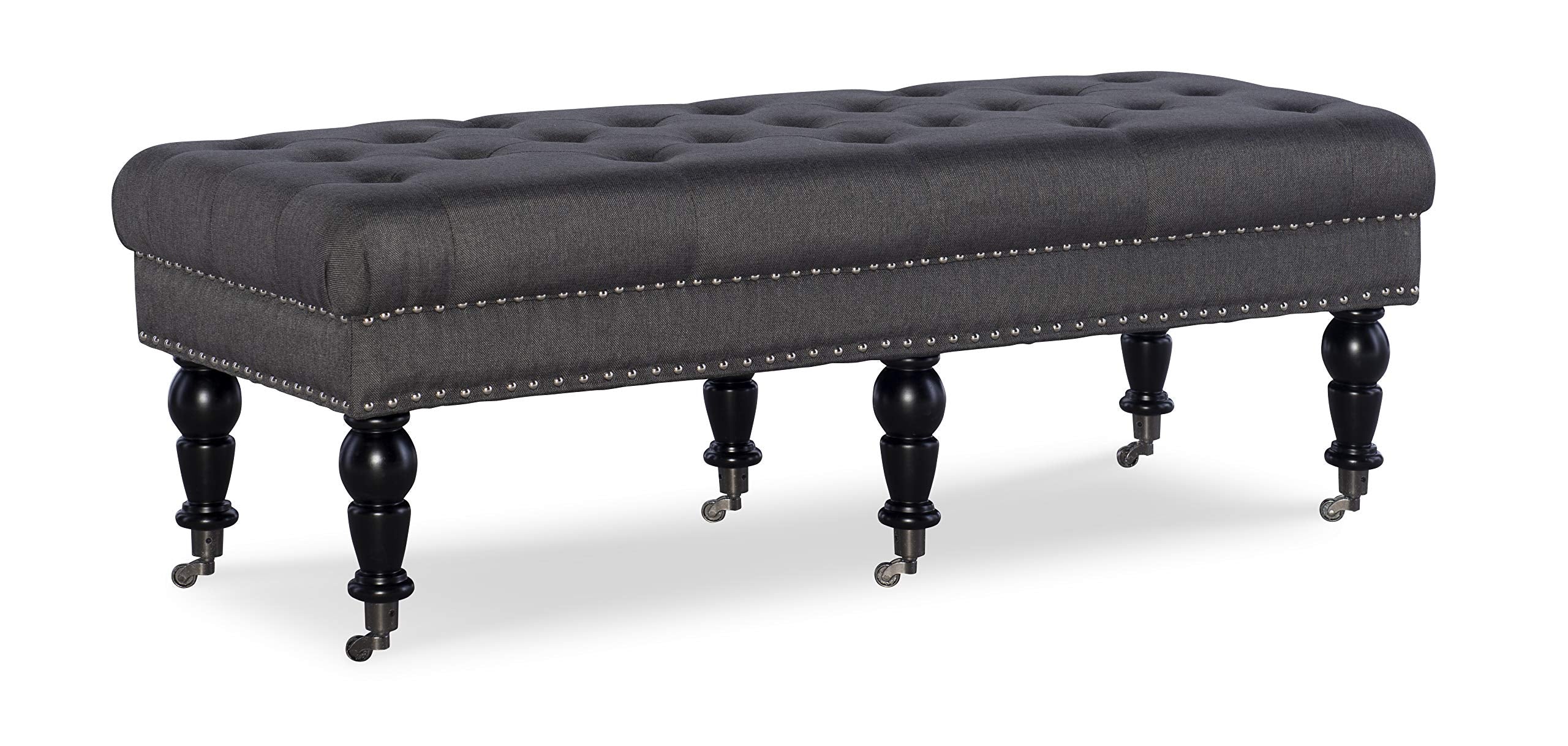 Linon Isabelle Bed Bench, 62-Inch, Black Finish
