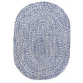 Super Area Rugs Farmhouse Braided Rug 2 X 3 Oval Cotton Kitchen Reversible Carpet, Blue & White