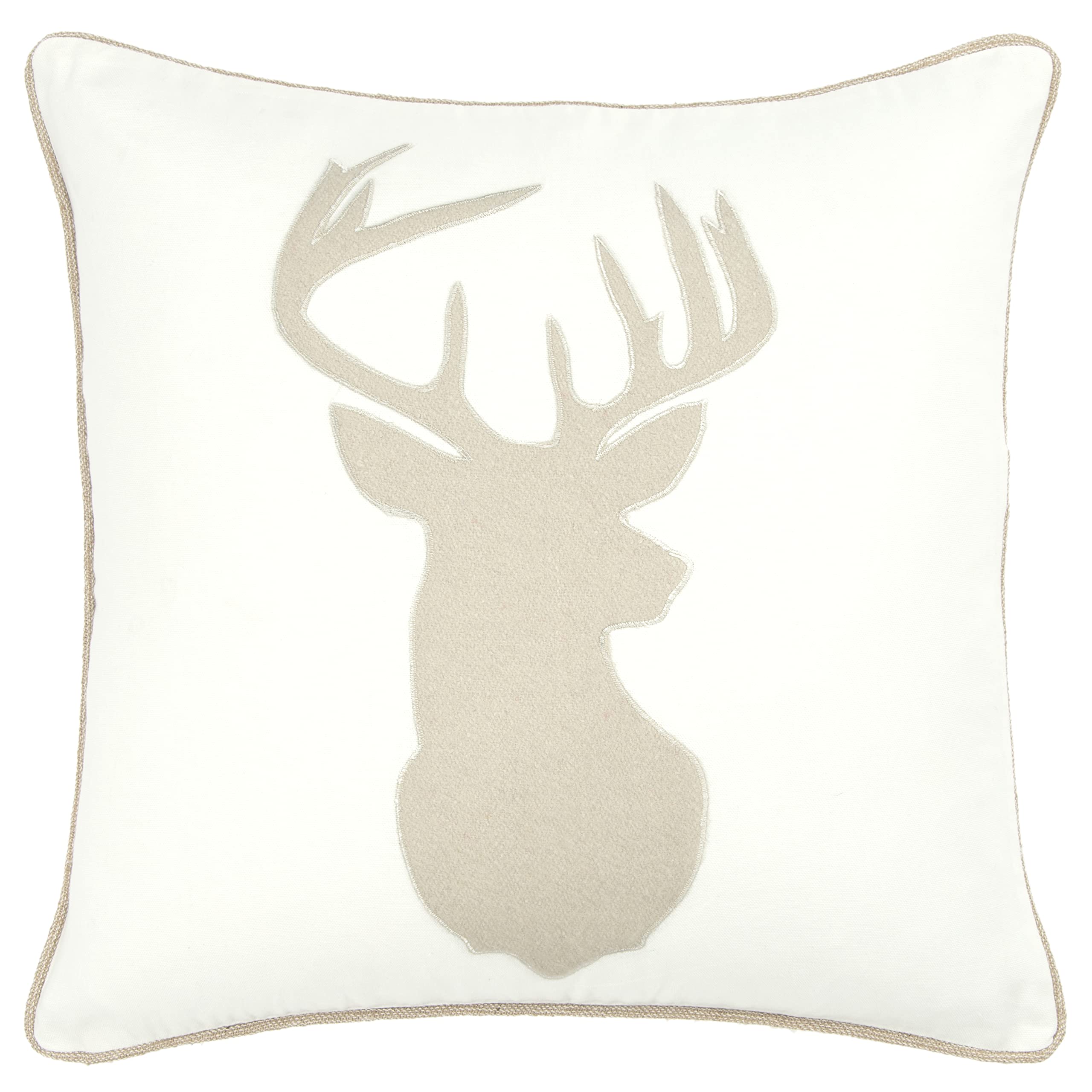 Rizzy Home | T08569 | Down Fill Decorative Pillow | 20&quot;x20&quot; White/Brown/Neutral