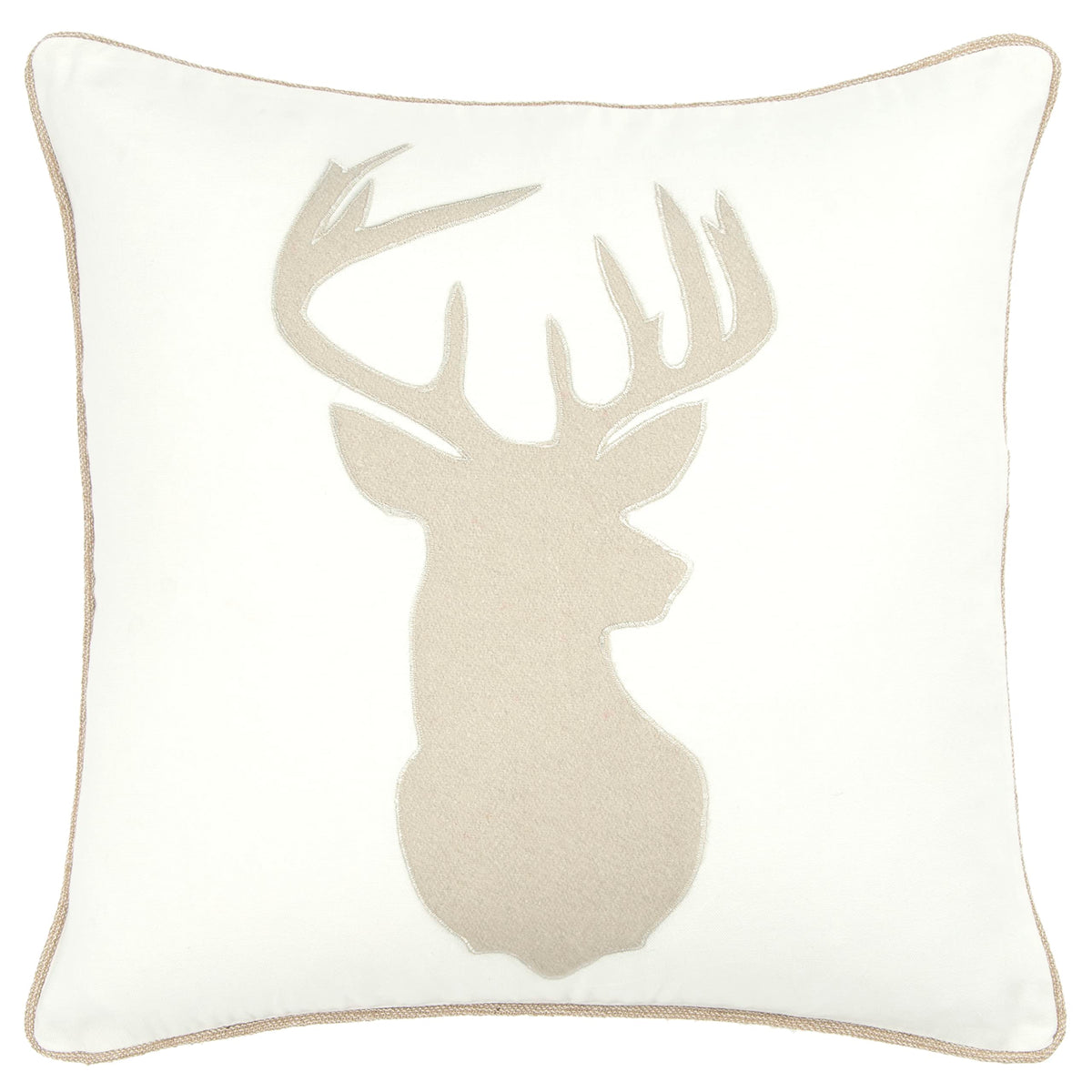 Rizzy Home | T08569 | Down Fill Decorative Pillow | 20&quot;x20&quot; White/Brown/Neutral