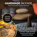 Fumino Simply Sandalwood Fresh Incense Cones 20 Per Box Masala Agarbatti Joss Scent Fragrance For Relaxation And Meditation, Hom