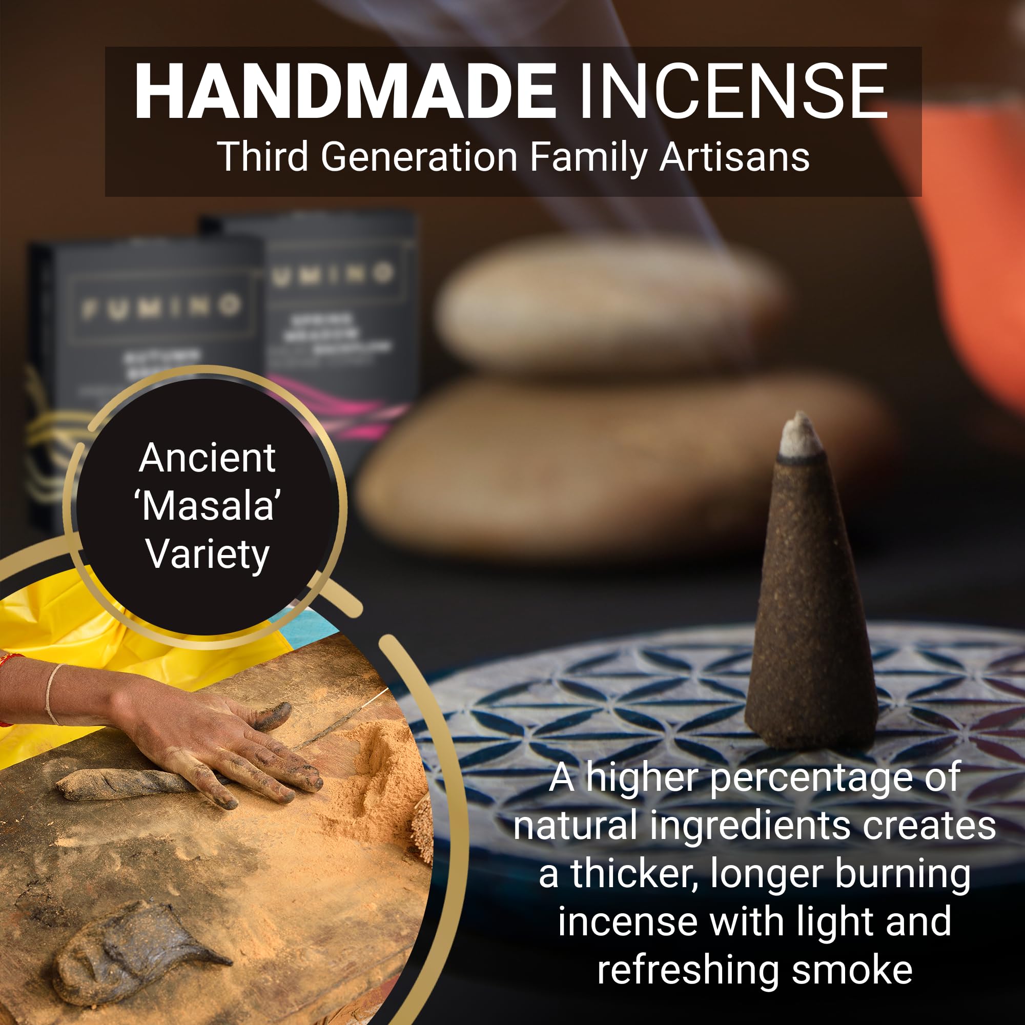 Fumino Fresh Incense Cones Multipack Fireside And Frost Bundle 6 Boxes 120 Cones Masala Agarbatti Joss Scent Fragrance For Relax