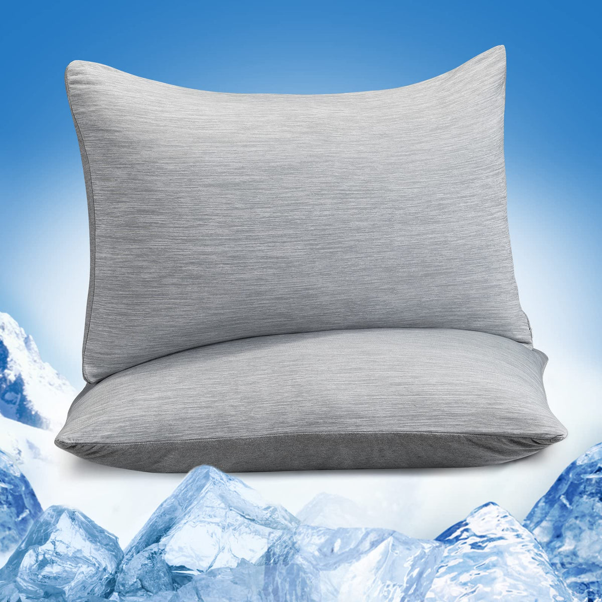 Marchpower Cooling Pillow Cases For Hot Sleepers King Size, Japanese Arc-Chill Cool Pillow Cases Double Design 2 Pack, Zipperd B