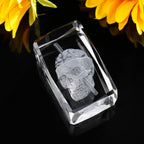 Qianwei 3D Crystal Skull Decor- Halloween Skull Light Witch Figurines Occult Medieval Goth Satanic Home Desk Glass Skull Decor W