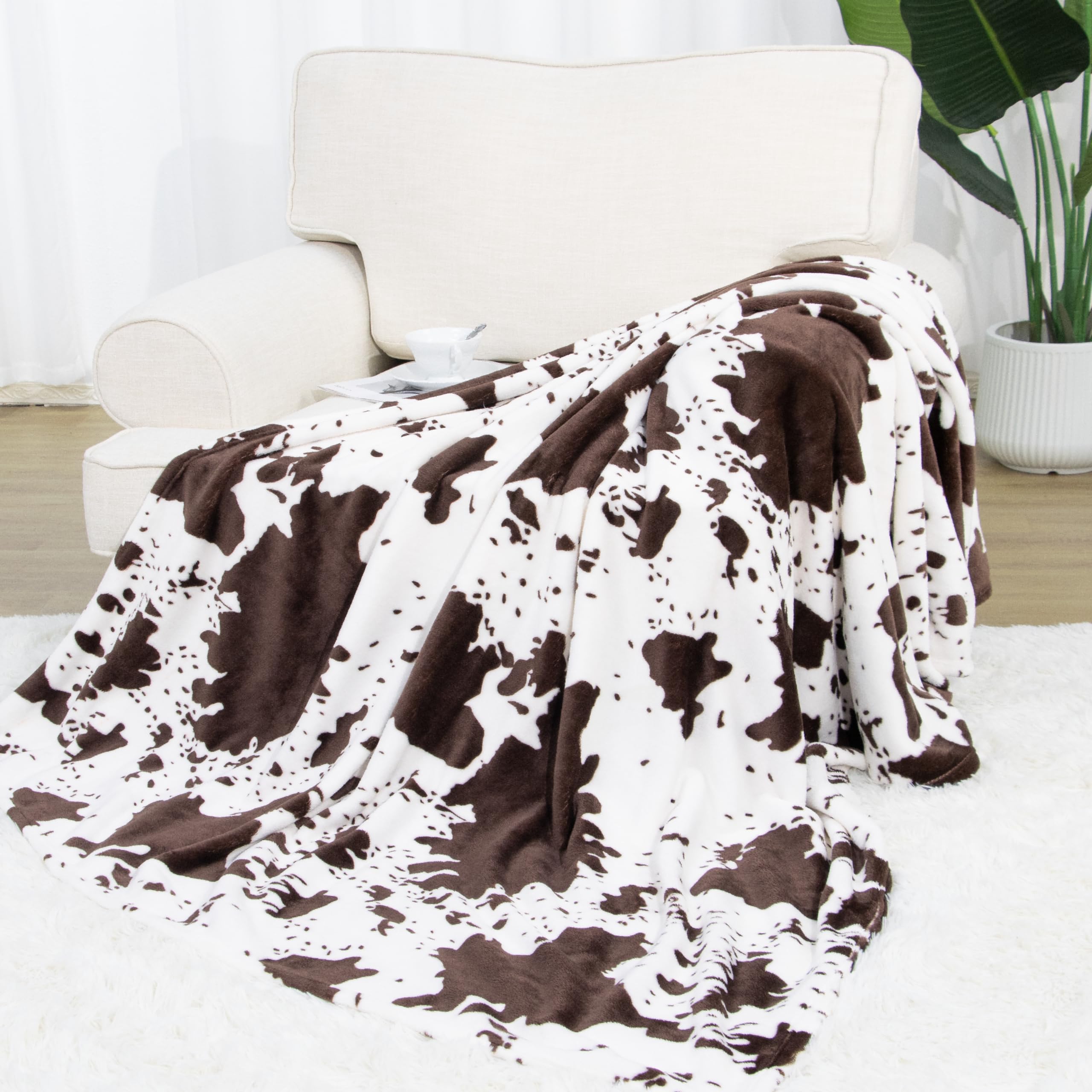 Cow Throw Blanket Soft Brown And White Blanket Fuzzy Cozy Blanket Lightweight Couch Blankets Cute Stuff Decor Gifts For Women Co
