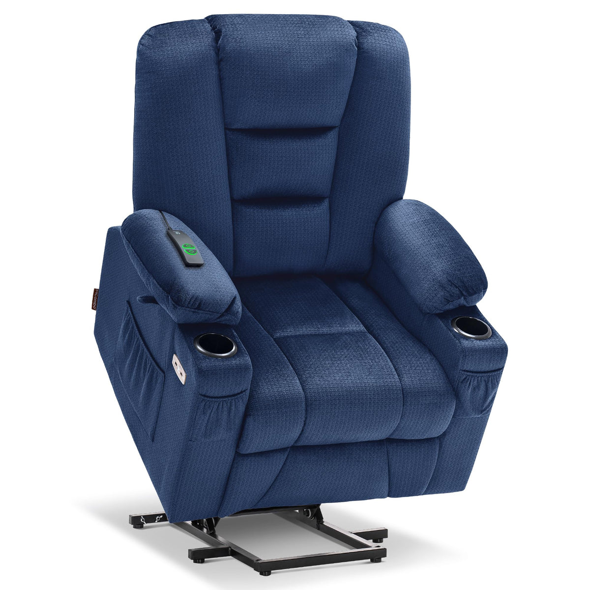 Mcombo Power Lift Recliner Chair With Massage And Heat For Elderly People, Cup Holders, Usb Ports, Side Pockets, Fabric 7529 (Me