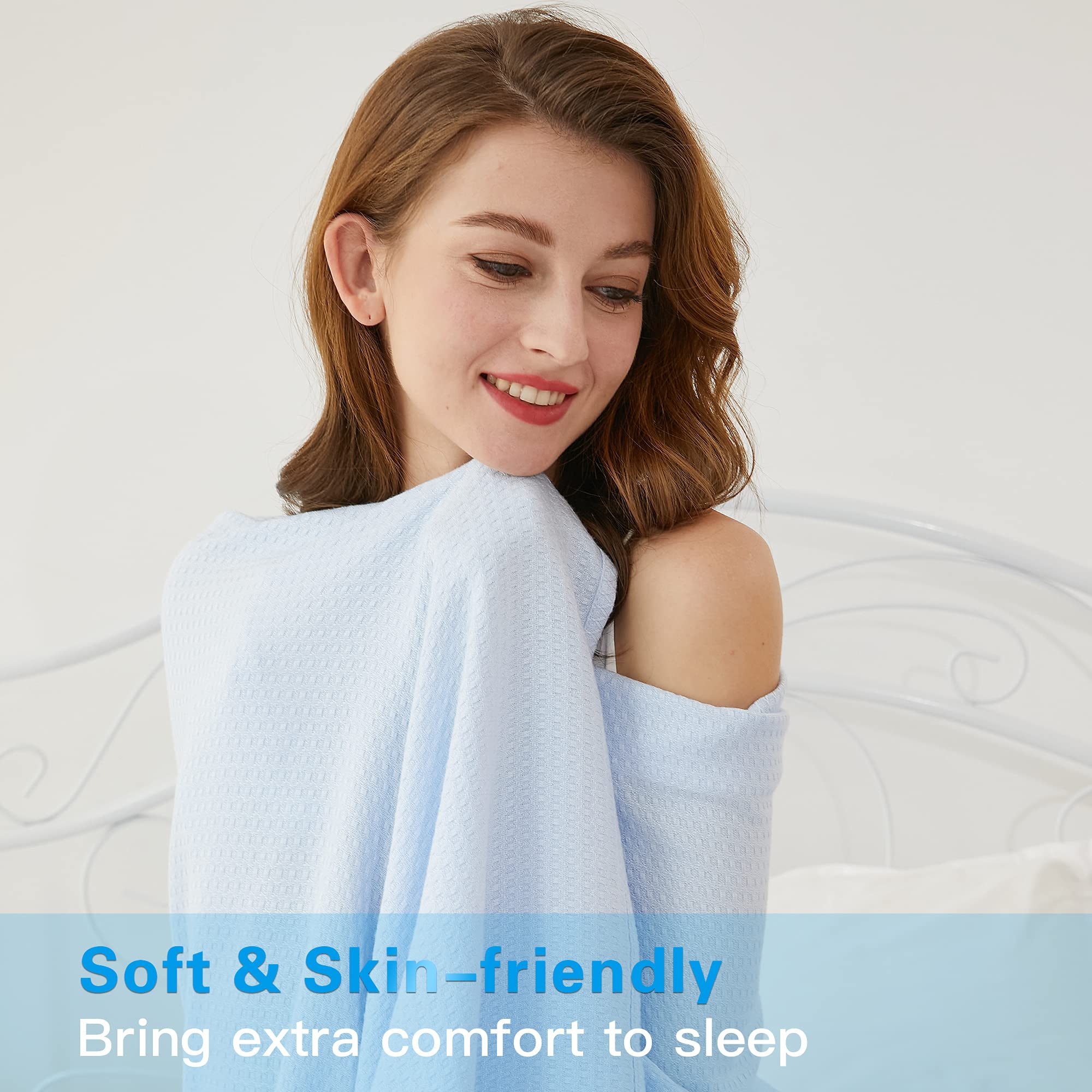 Amyhomie Cooling Blanket King Size, 100% Rayon Derived From Bamboo, Cool Summer Blanket For Hot Sleepers, Soft Comfy Lightweight