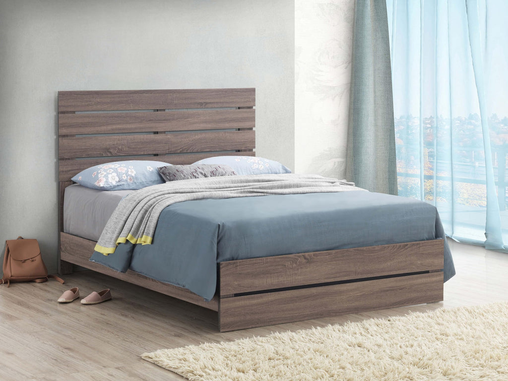 Coaster Home Furnishings Brantford Farmhouse Wood Eastern King Size Panel Bed Frame 52-inch Headboard Barrel Oak 207041KE