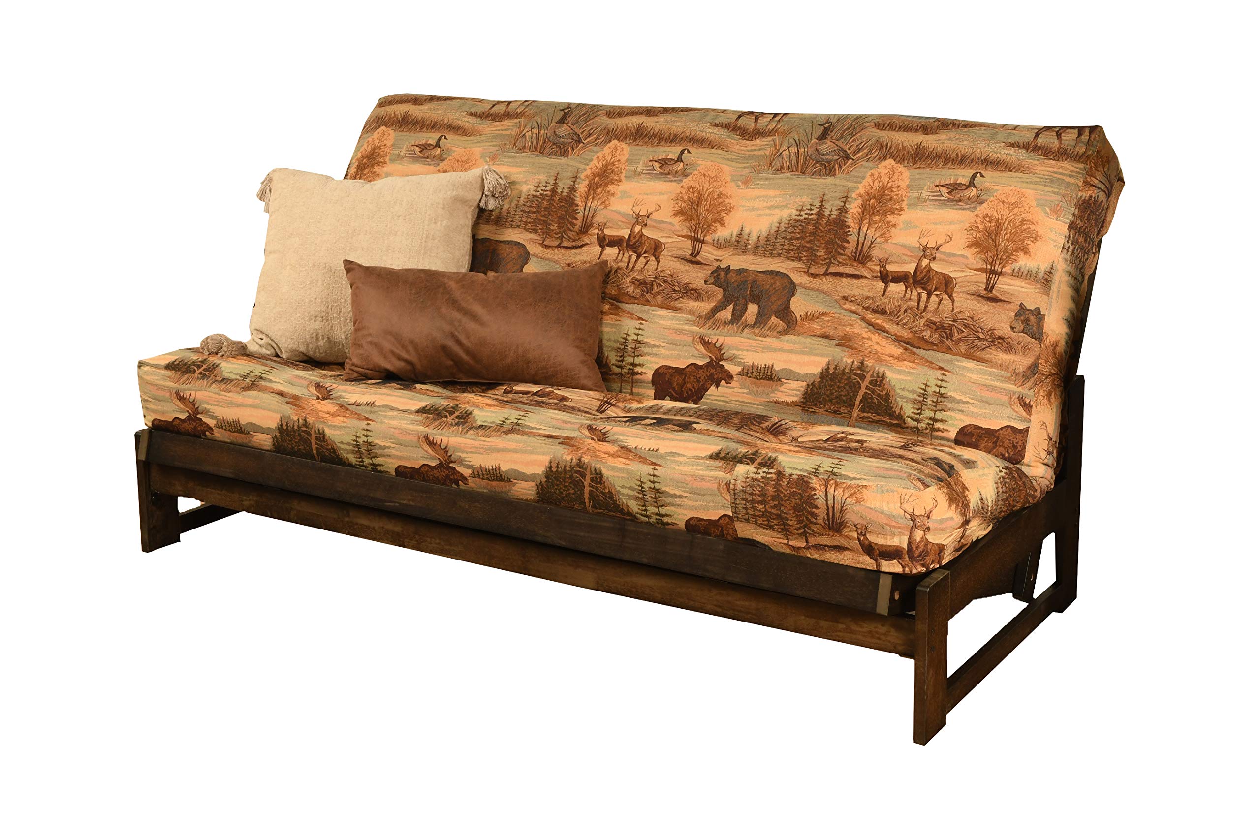 Kodiak Furniture Aspen Futon With Canadian Print Mattress In Mocha/Brown