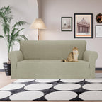 Jiviner Stretch Sofa Covers 1 Piece Couch Covers For 3 Cushion Couch Sofa, 3 Seater Sofa Slipcovers Furniture Protector With Elastic Bottom For Kids, Pets (Khaki, Sofa)