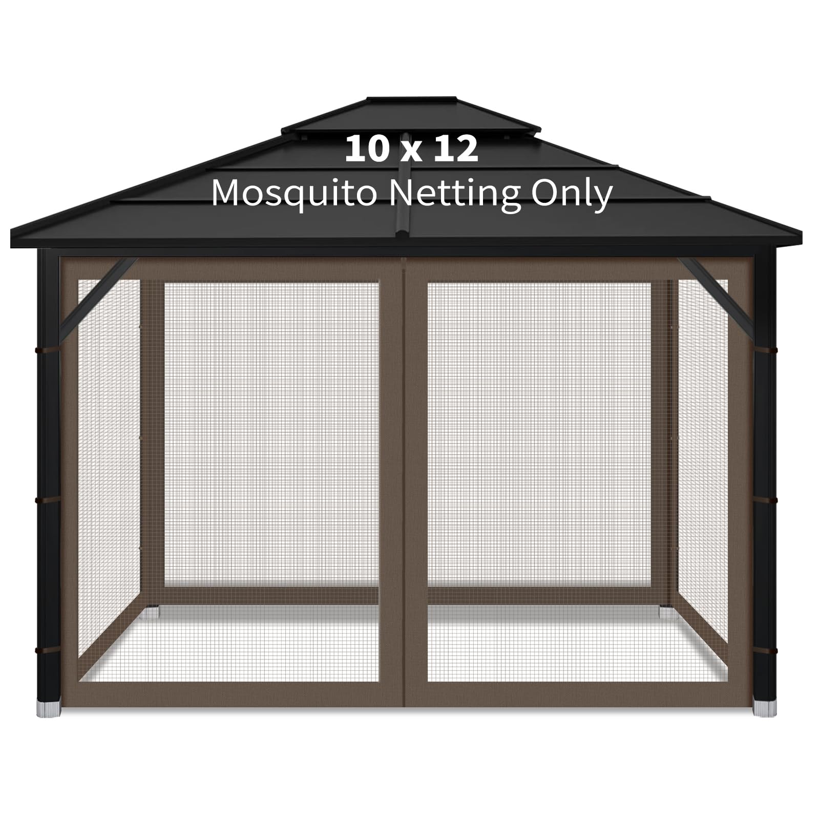 Gazebo Replacement Mosquito Netting Outdoor Universal Gazebo Canopy 4-Panels Screen Sidewalls With Zipper For Patio Garden Yard