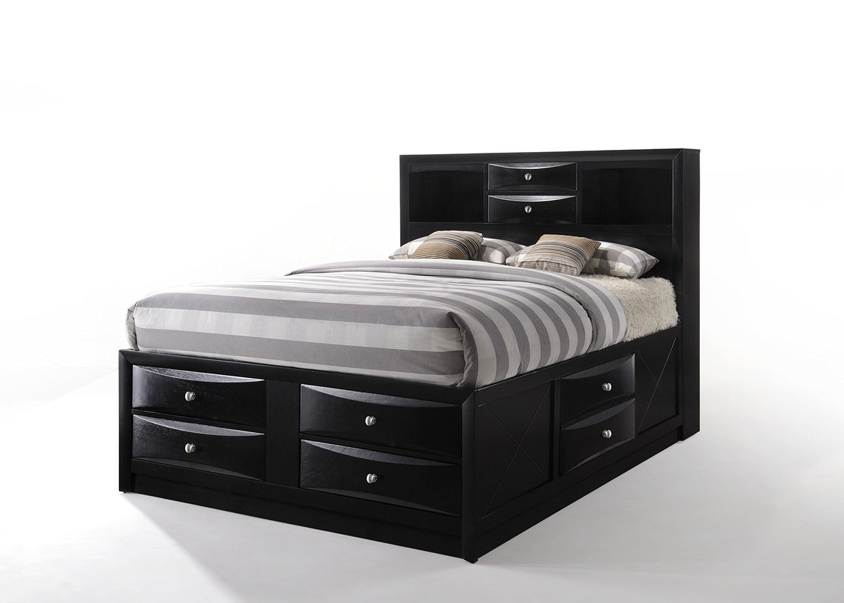 Acme Ireland King Bed with Storage in Black