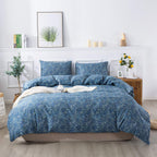 Honeilife Duvet Cover Sets Twin - 100% Cotton Floral Comforter Cover, 2-Pcs Breathable Bedding Set With Zipper Closure & Corner