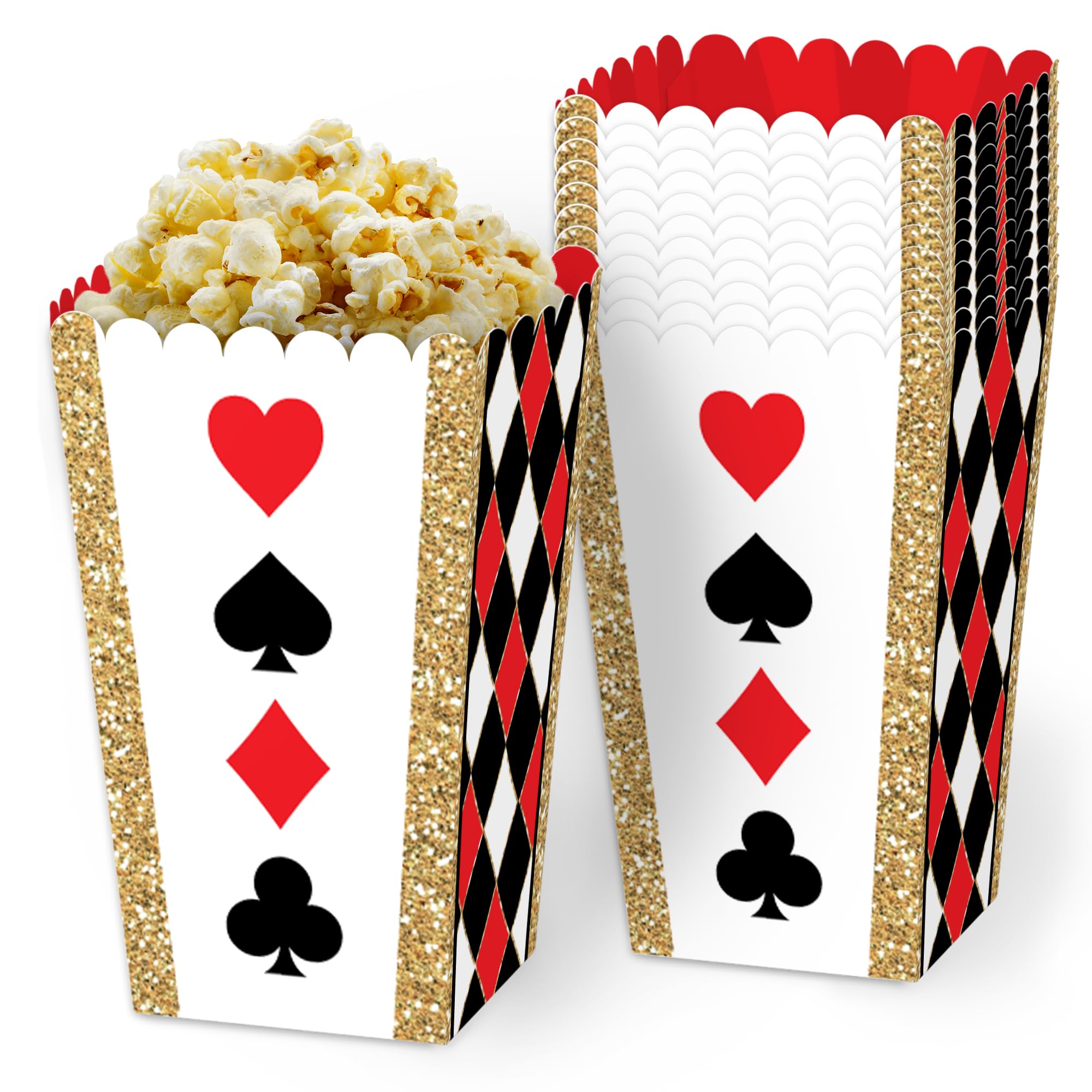 Big Dot of Happiness Las Vegas - Casino Party Favor Popcorn Treat Boxes - Set of 12