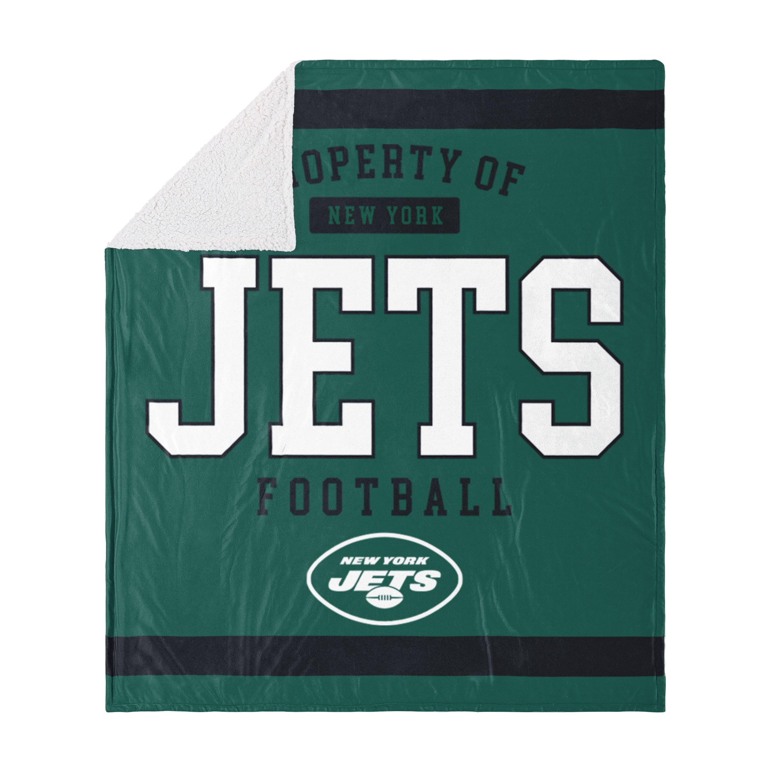 Foco New York Jets Nfl Team Property Of Sherpa Fleece Blanket