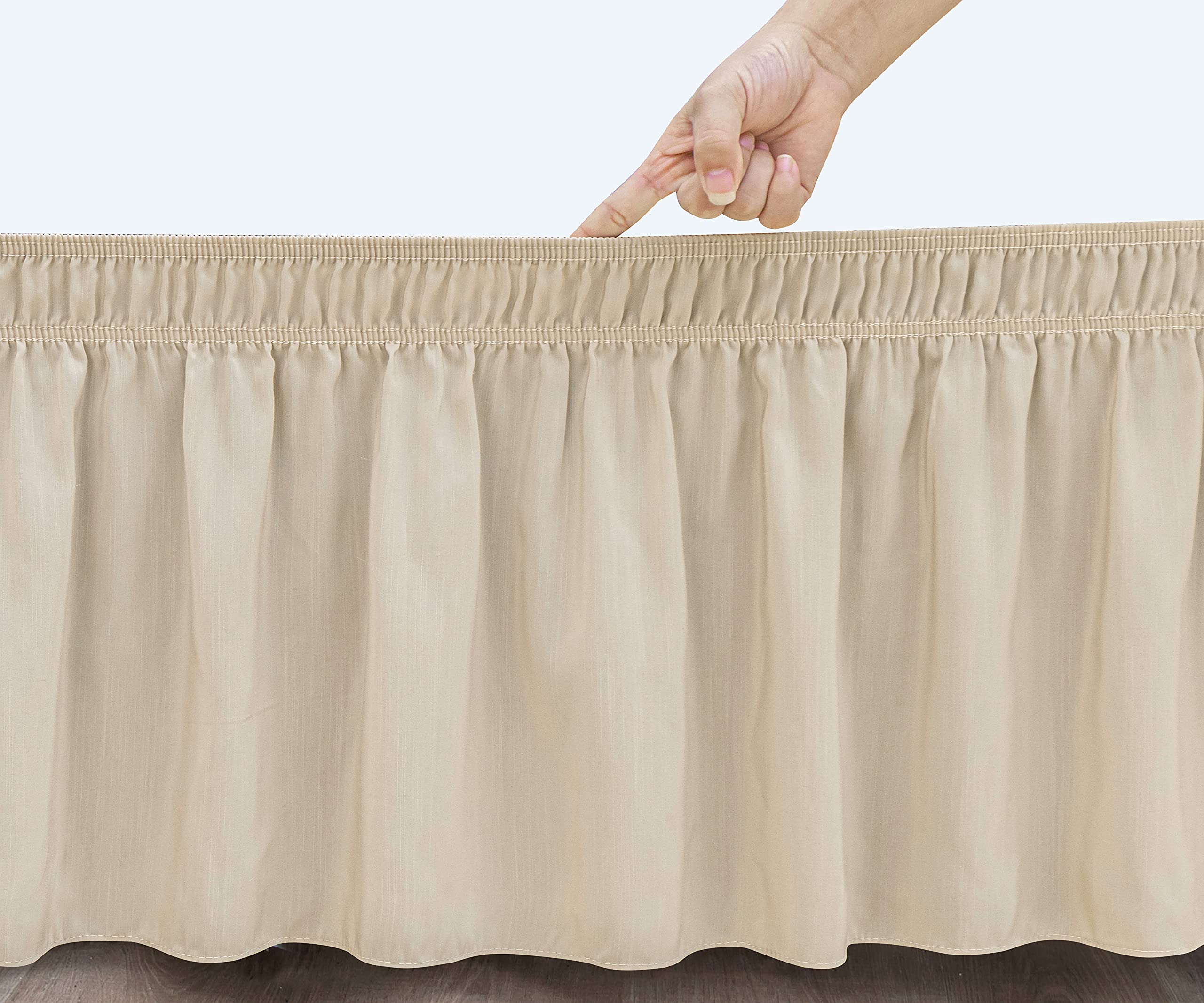 Biscaynebay Wrap Around Bed Skirt Full 17" Drop Light Camel Polyester