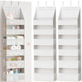 Criusia 2 Pack Over the Door Organizer, Heavy-Duty 6-Shelf Hanging Storage with 13 Mesh Pockets, 55lbs Capacity Behind the Door 