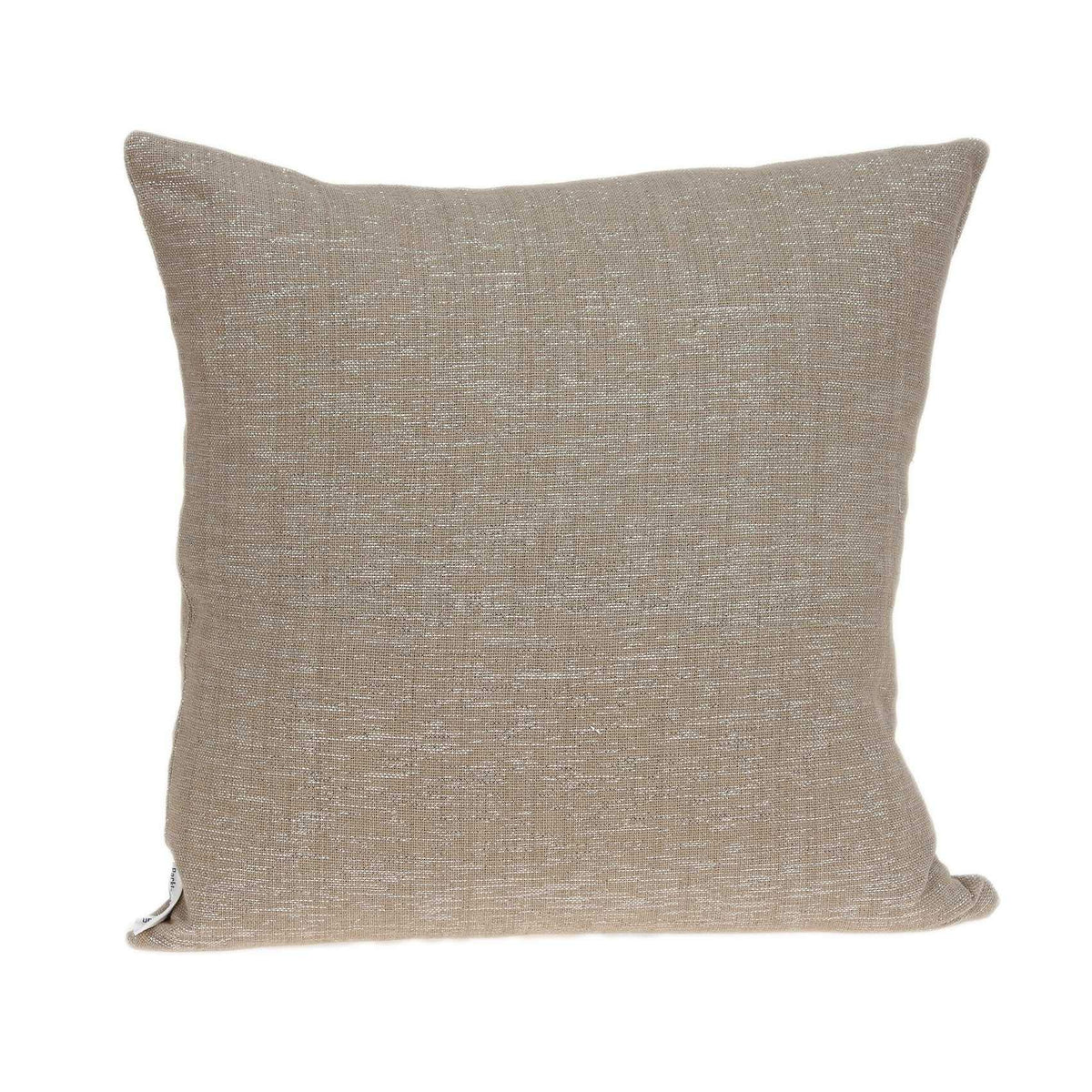 HomeRoots 85% Cotton, 15% Lurex Parkland Collection Damon Transitional Tan Pillow Cover with Poly Insert