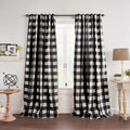 Elrene Home Fashions Farmhouse Living Grainger Buffalo-Check Blackout Window Curtain, Living Room And Bedroom Drape With Rod Poc