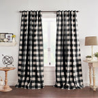 Elrene Home Fashions Farmhouse Living Grainger Buffalo-Check Blackout Window Curtain, Living Room And Bedroom Drape With Rod Poc