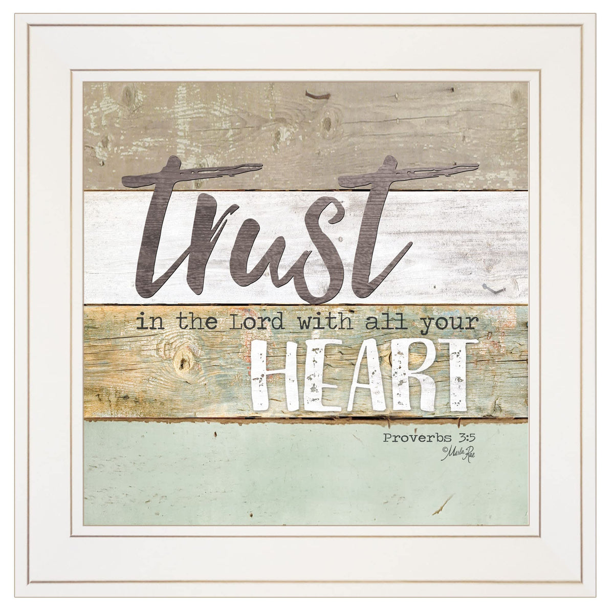 Trust In The Lord 1 White Framed Print Wall Art