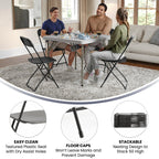 Hercules Series Premium Plastic Folding Chair [Set Of 2] Color: Black