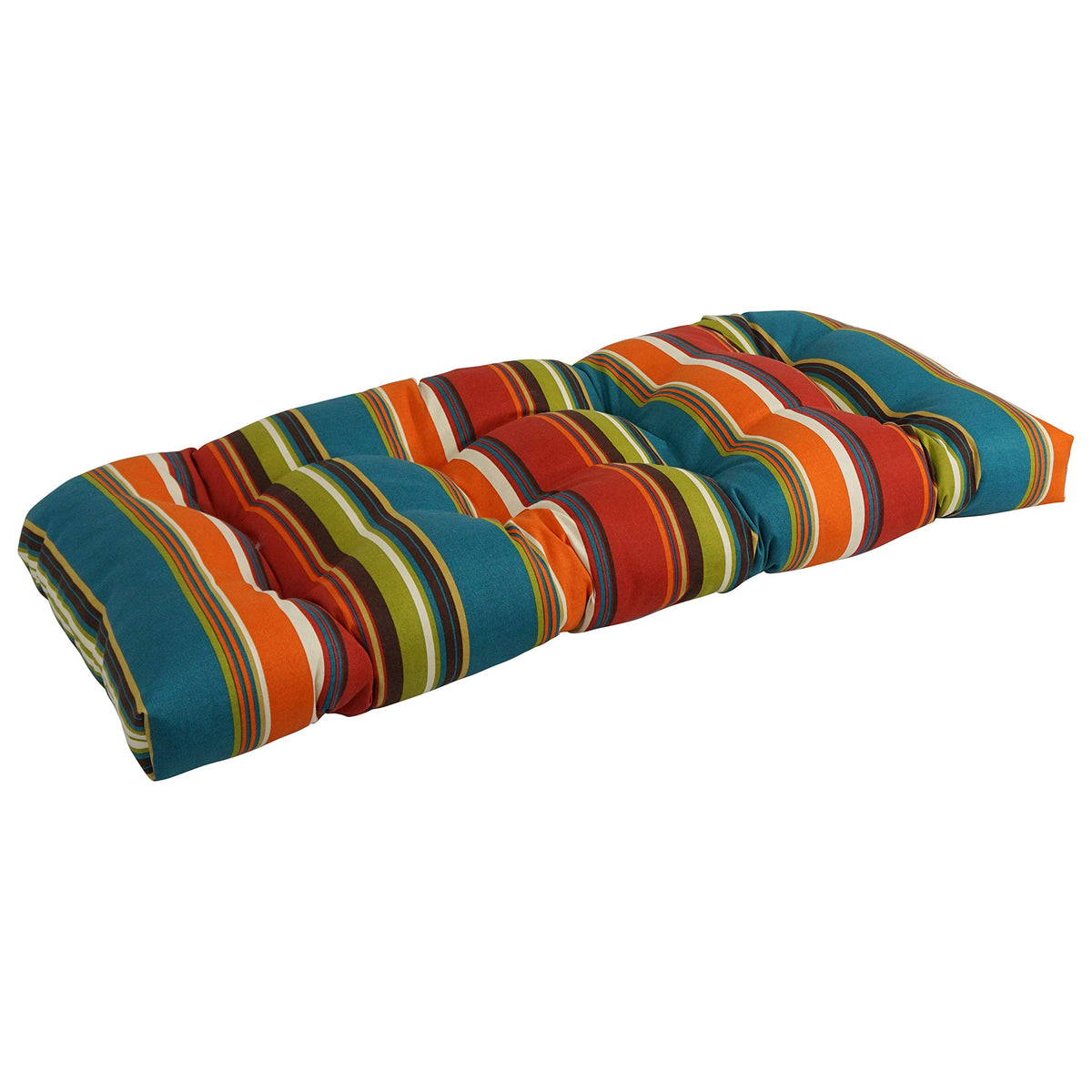 Blazing Needles Outdoor Rounded Back Loveseat Cushion, 42&quot; x 19&quot;, Westport Teal