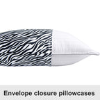 Ntbay 2 Pack Satin Standard Pillowcases For Hair And Skin, Luxurious And Silky Zebra Printed Pillow Cases With Envelope Closure, 20X26 Inches, Black And White
