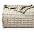 Phf Soft Waffle Weave Blanket Queen Size 90'X90' - Lightweight And Breathable Woven Blankets Perfect For Summer - Great Decor