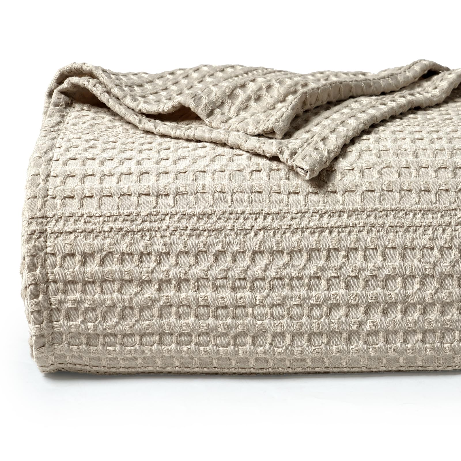 Phf Soft Waffle Weave Blanket Queen Size 90'X90' - Lightweight And Breathable Woven Blankets Perfect For Summer - Great Decor