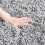 Arogan Luxury Soft Area Rugs For Bedroom Living Room Plush Shag Rug 4X6 Feet, Grey Fluffy Rug For Kids Girls Playroom Dorm Room,