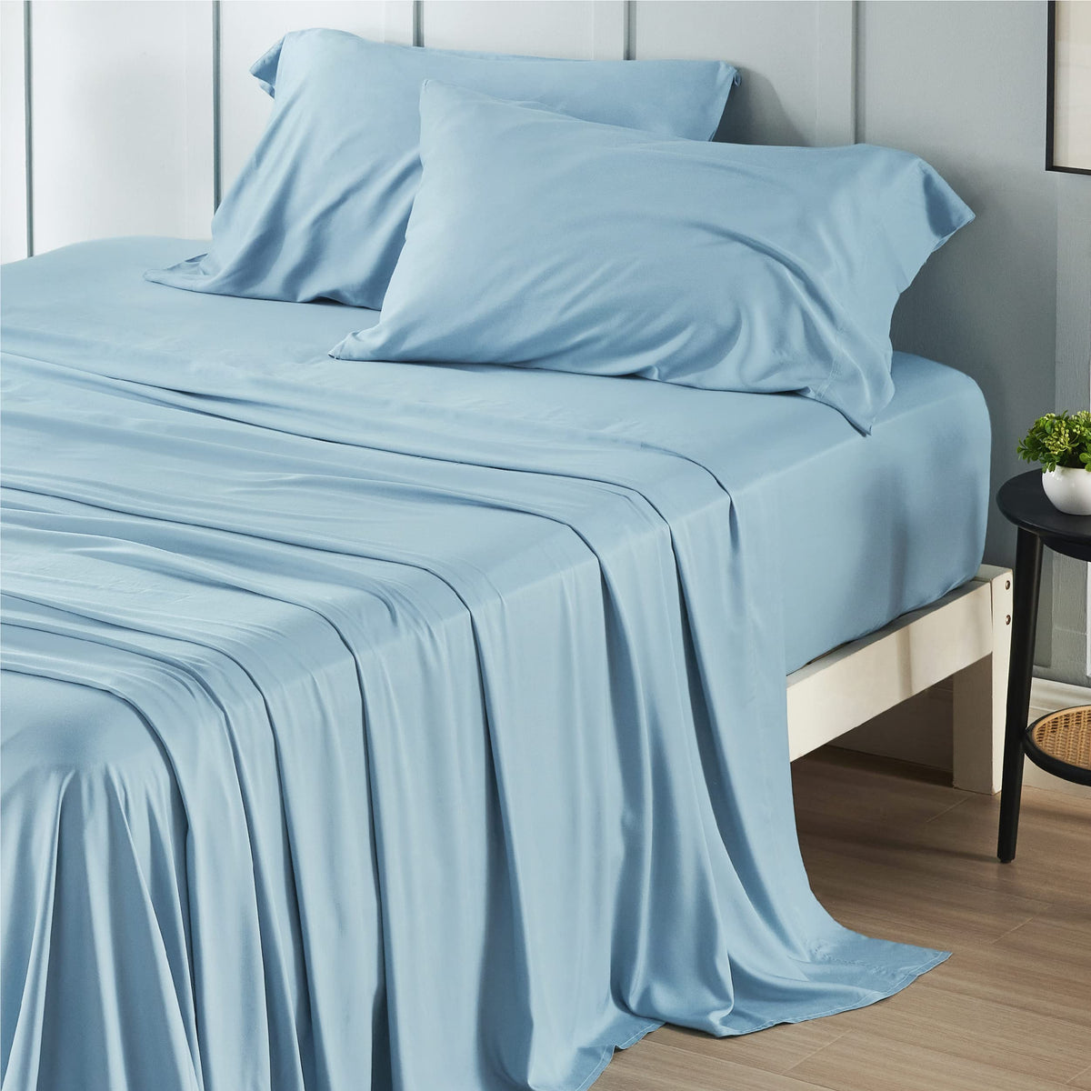 Bedsure King Size Sheet Set, Cooling Sheets King, Rayon Derived From Bamboo, Deep Pocket Up To 16', Breathable & Soft Bed Sheet
