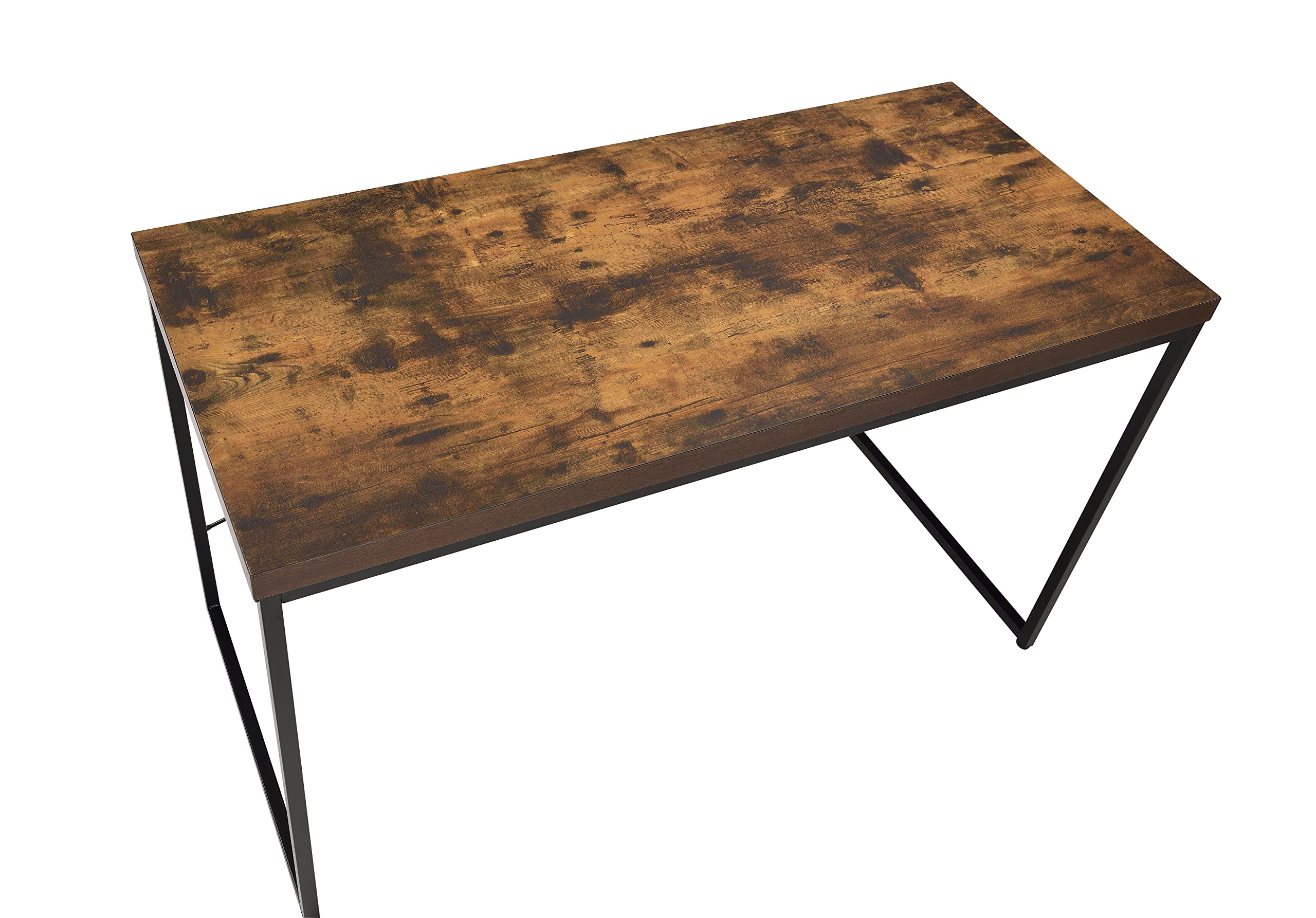 Acme Bob Rectangular Wooden Top Home Office Desk In Weathered Oak