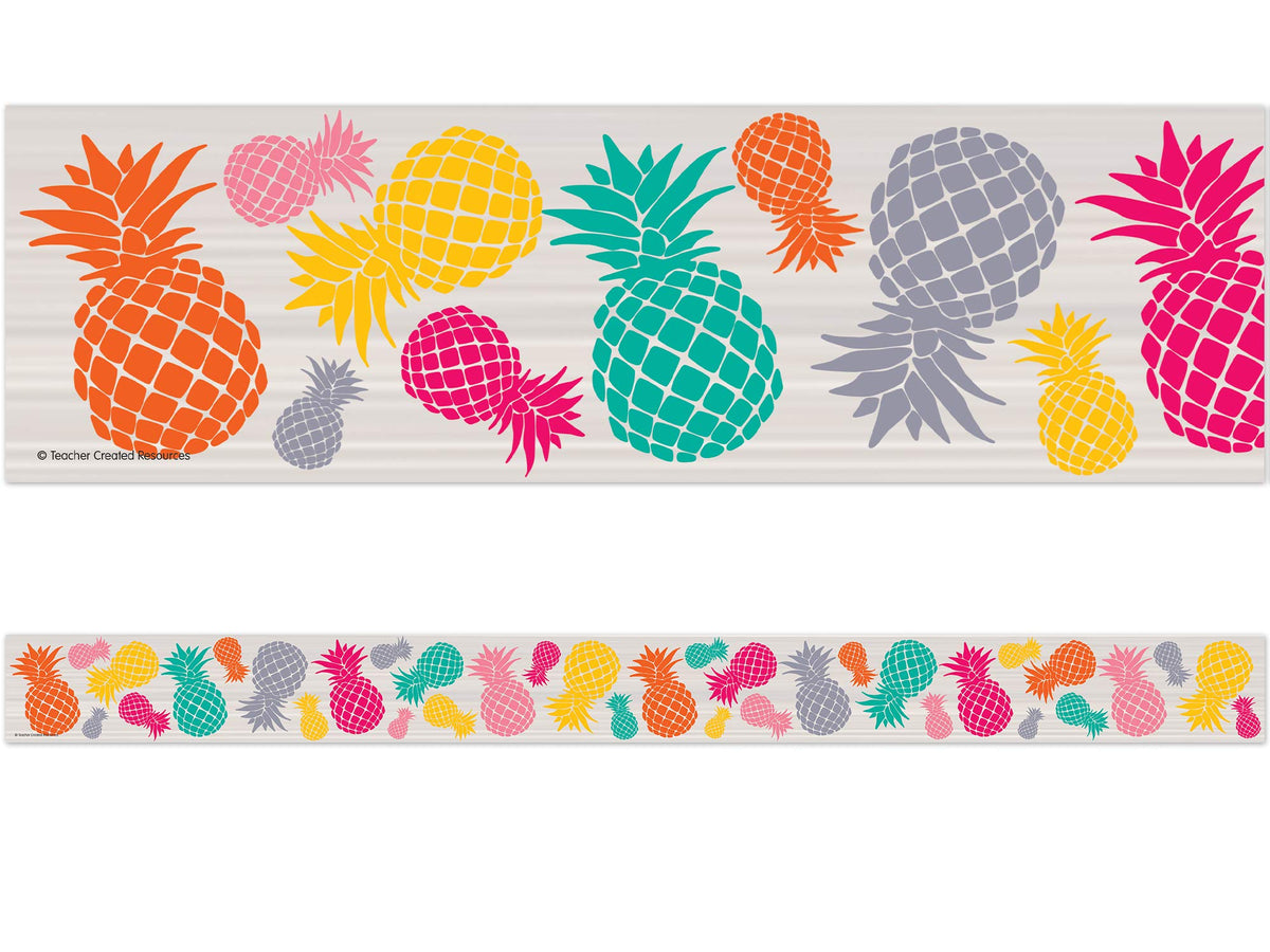 Teacher Created Resources 2157 Tropical Punch Pineapples Straight Border Trim