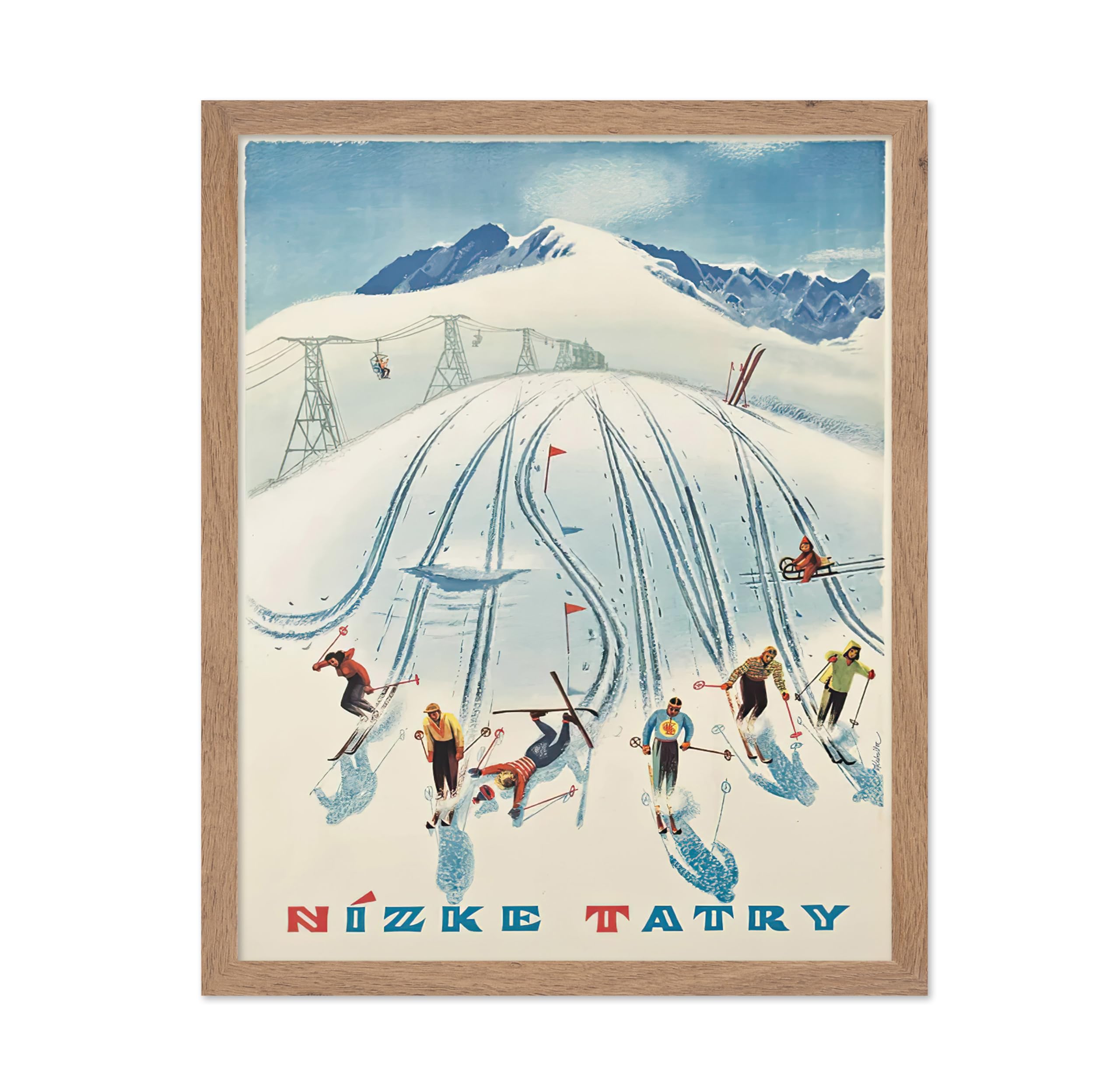 Poster Master Vintage Travel Poster - Retro N?ke Tatry Print - Slovakia Art - Ski Art - Fun Gift for Men, Women, Athlete, Travel