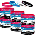 Sumind 48 Pcs Cheer Bracelets Bulk Cheerleader Gifts Cheerleading Inspirational Silicone Wristband for Women Cheer Goodie Bag St