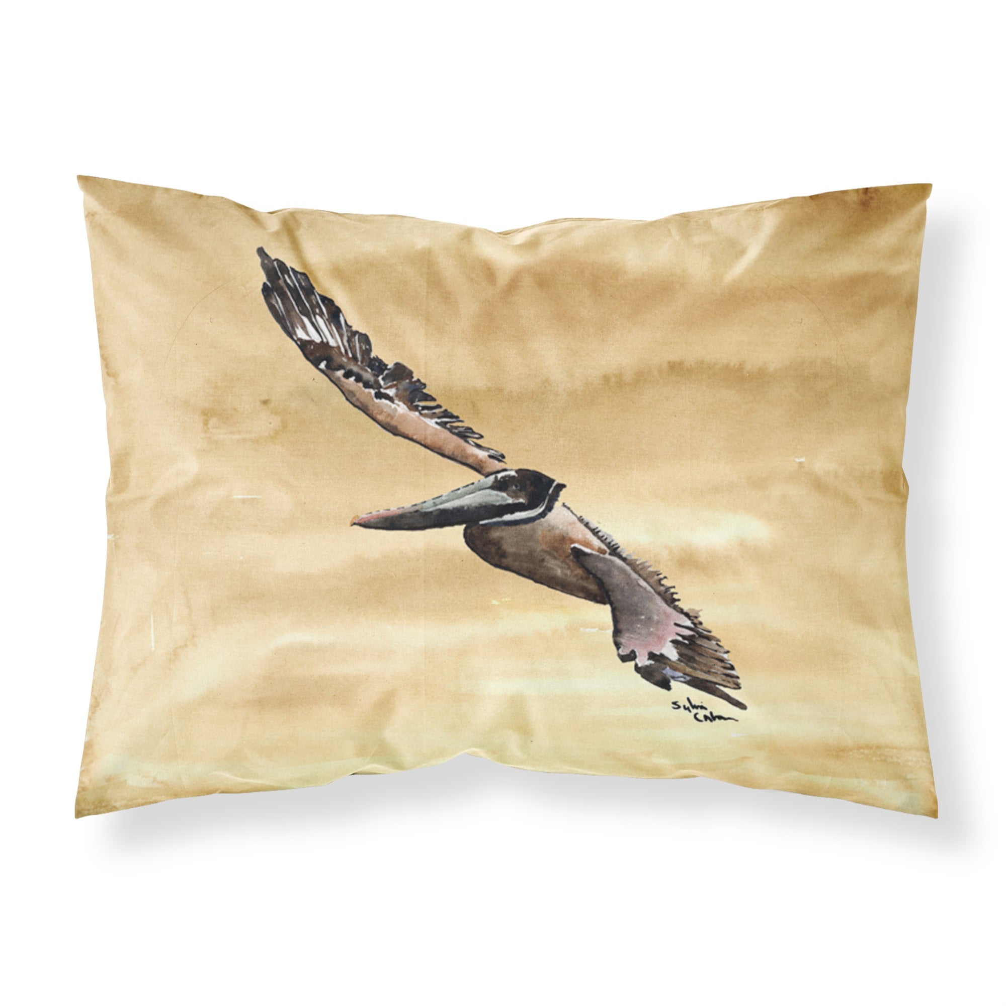 'Caroline'S Treasures 8157Pillowcase Flying Brown Pelican Moisture Wicking Fabric Standard Pillowcase, Large, Multicolor'