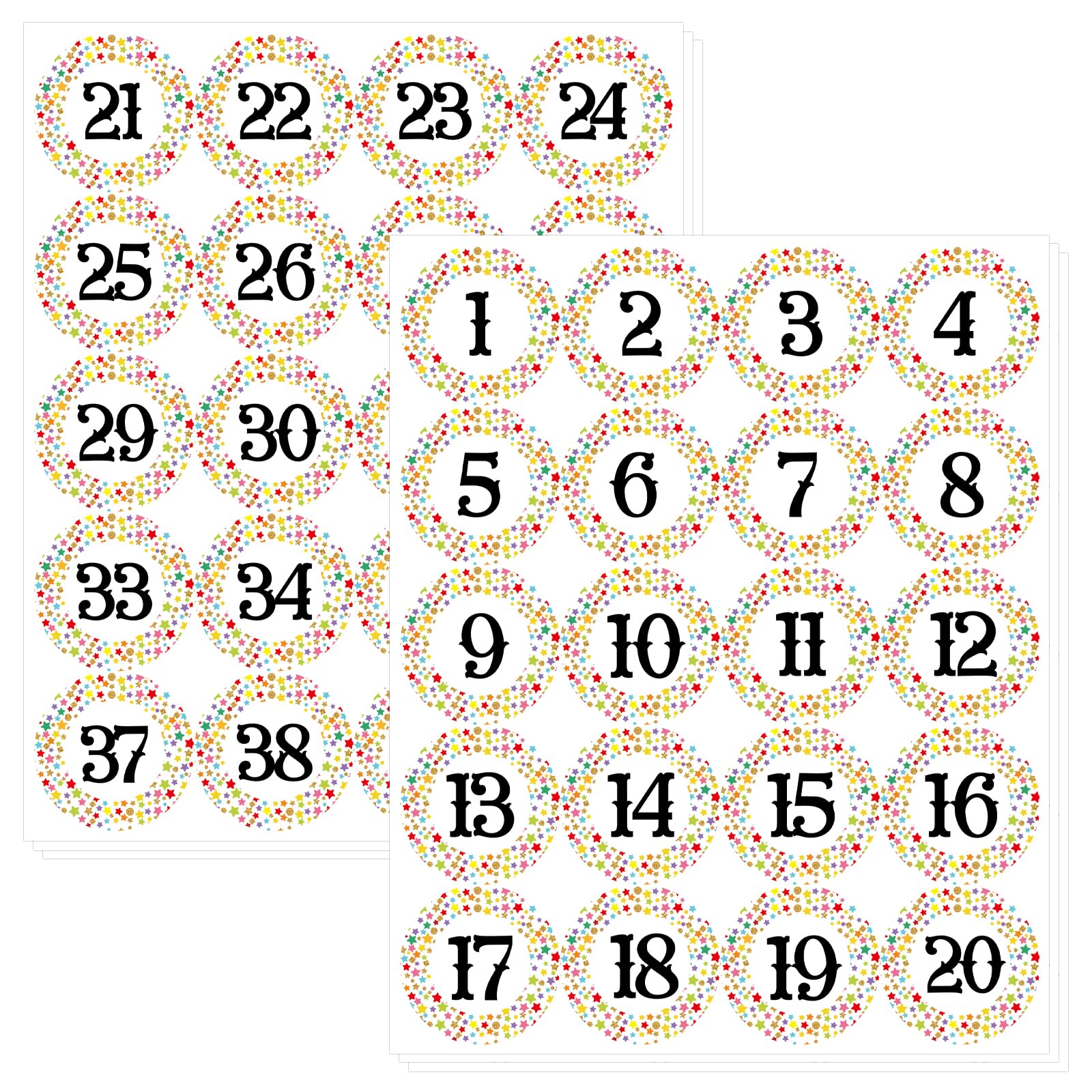 Sicohome Number Stickers 1-40, 120Pcs 1 Inch Self-Adhesive Vnyl Numbered Stickers For Classroom, Education Supplies & Craft Supp