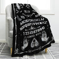 Jekeno Ouija Board Blanket Gothic Witch Gift For Halloween Sun Moon Skeleton Skull Horror Spooky Presents For Women Kids Girls B